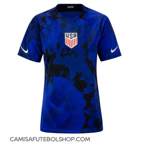 Camisa de time de futebol Estados Unidos Replicas 2º Equipamento Feminina Mundo 2022 Manga Curta